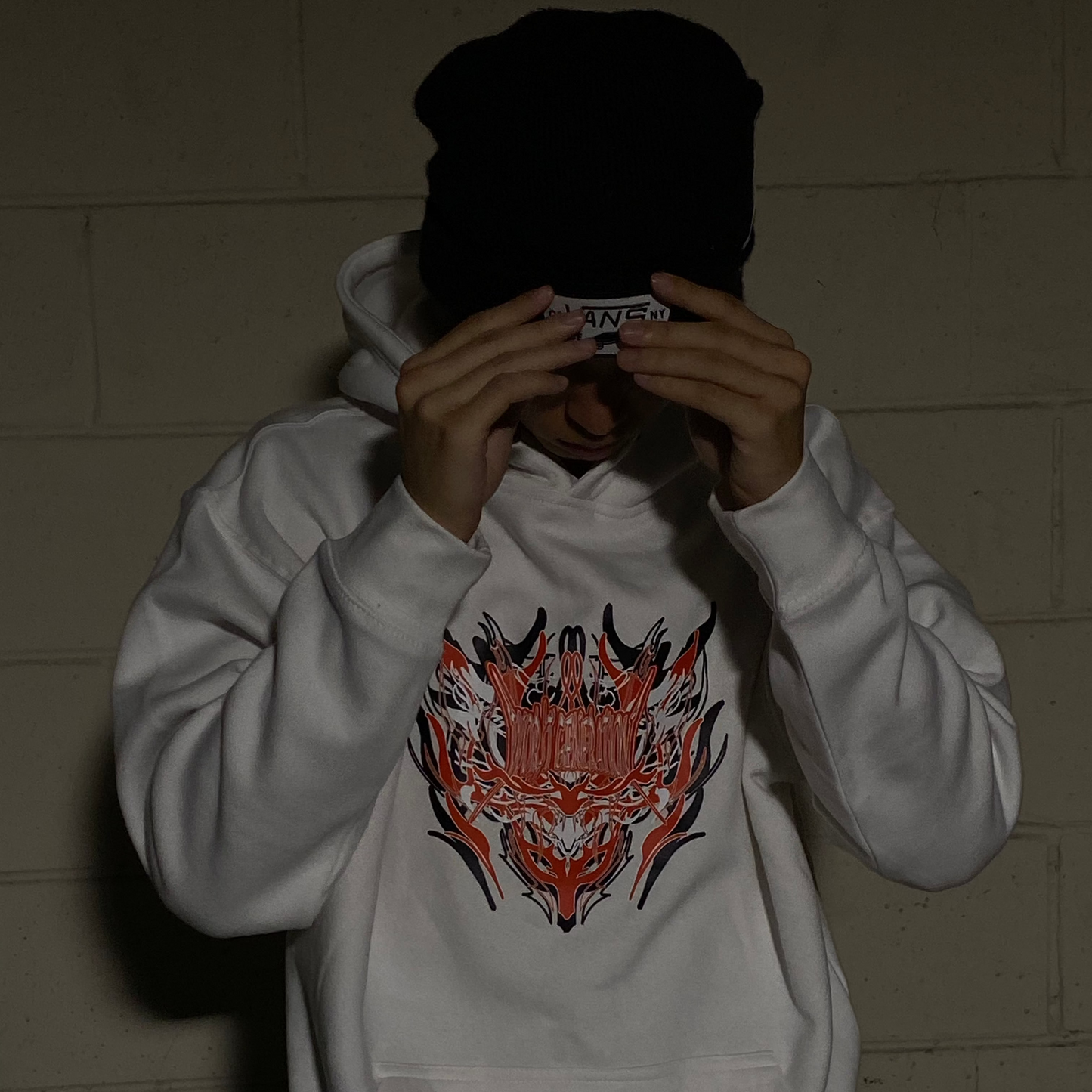 CYBERSIDULISM LOGO WHITE HOODIE
