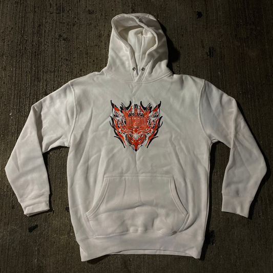 CYBERSIDULISM LOGO WHITE HOODIE